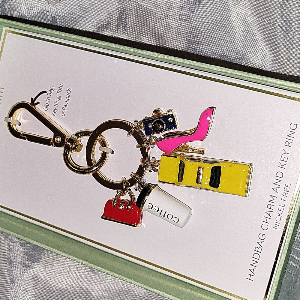 Taxi, Coffee, Camera, Satchel Stiletto Handbag Charm And Key Ring - Picture 4 of 4